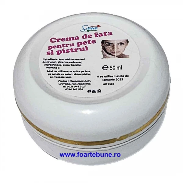 Crema de fata pentru pete si pistrui Crema de fata pentru pete si pistrui
